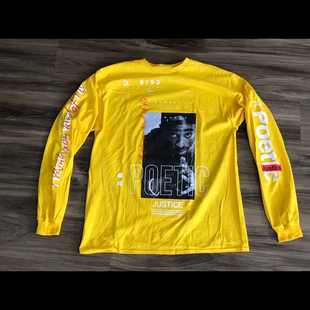 Unisex Tupac Poetic Justice LS T-shirt - Picture 1 of 5